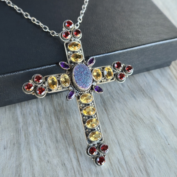 Nicky Butler RAJ COLLECTION LIMITED EDITION 925 Sterling Silver Cross Necklace - Picture 5 of 16